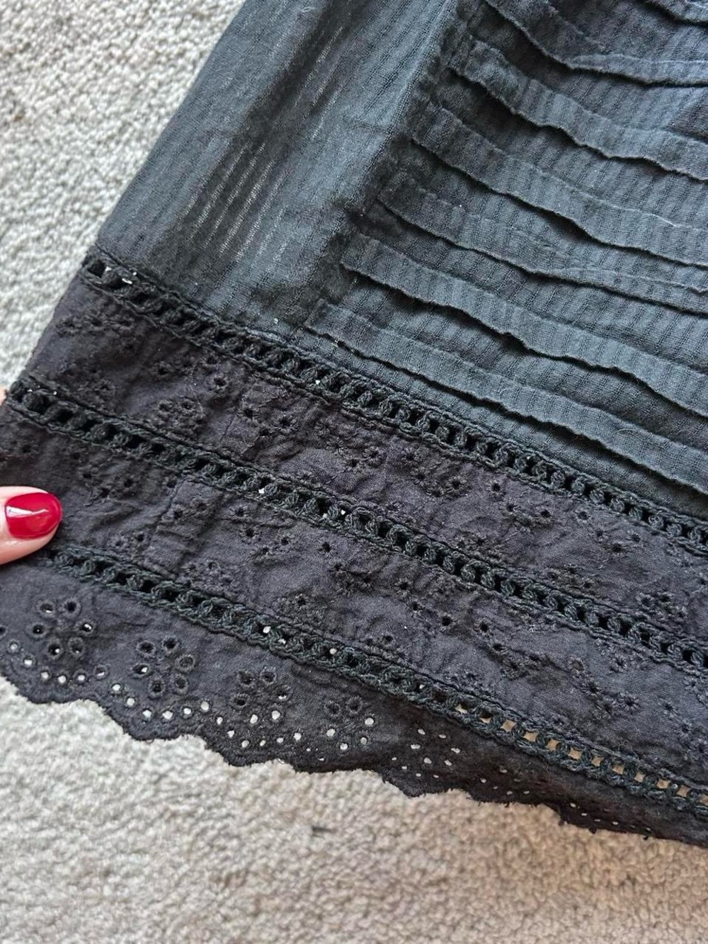 Grey Ruffle Lace Skirt - Picture 4 of 4